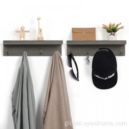 Home Improvement Coat Rack Wall Mounted Shelf with Hooks Manufactory